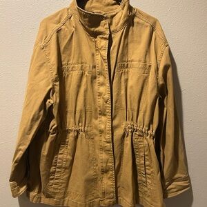 Old Navy Mustard Utility Jacket with Drawstring Waist